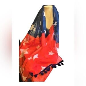 American themed Scarf Patriotic Festive Wrap Scarf One Size Fits All